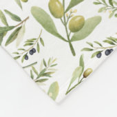 Sage Green Watercolor French Country Chic Olives Fleecedecke (Ecke)