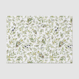 Sage Green Watercolor French Country Chic Olives Seidenpapier