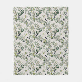 Sage Green Watercolor French Country Olive Fleecedecke
