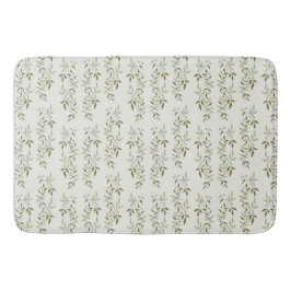Sage Green Watercolor French Country Olive Pattern Badematte