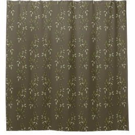Sage Green Watercolor French Country Olive Pattern Duschvorhang