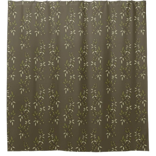 Sage Green Watercolor French Country Olive Pattern Duschvorhang (Vorderseite)