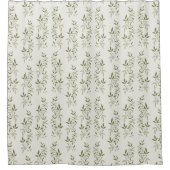 Sage Green Watercolor French Country Olive Pattern Duschvorhang (Vorderseite)