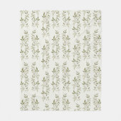 Sage Green Watercolor French Country Olive Pattern Fleecedecke (Vorderseite)