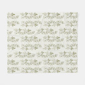 Sage Green Watercolor French Country Olive Pattern Fleecedecke (Vorderseite (Horizontal))