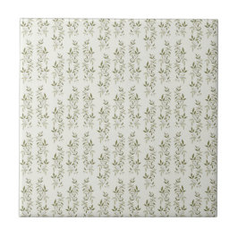 Sage Green Watercolor French Country Olive Pattern Fliese
