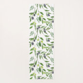 Sage Green Watercolor French Country Olive Pattern Yogamatte (Rückseite)