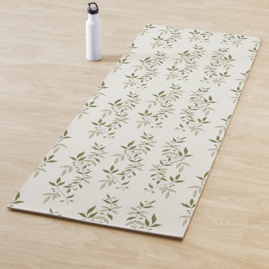 Sage Green Watercolor French Country Olive Pattern Yogamatte (Beispiel)