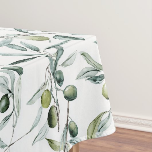 Sage Green Watercolor French Country Olive  Tischdecke (Beispiel)