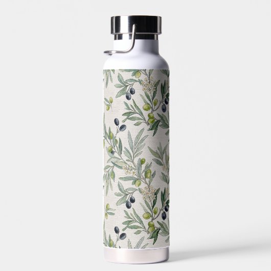 Sage Green Watercolor French Country Olive Trinkflasche (Rechts)