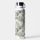 Sage Green Watercolor French Country Olive Trinkflasche (Rückseite)