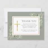 Sage Green Watercolor Grüne Beerdigung Christlich Dankeskarte (Vorderseite)