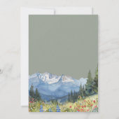 Sage Green Watercolor Mountain Wildblume Hochzeit Save The Date (Rückseite)