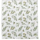 Sage Green Watercolor Olives Duschvorhang (Vorderseite)