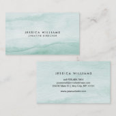 Sage Green Watercolor Ombre Elegant Visitenkarte (Vorne/Hinten)