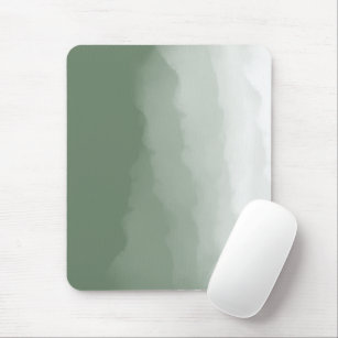 Sage Green Watercolor Ombre (sage grün/weiß) Mousepad