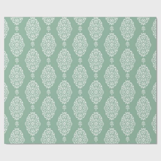 Sage Green Watercolor Pattern Geschenkpapier (Flach)