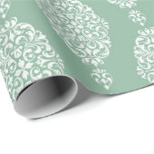Sage Green Watercolor Pattern Geschenkpapier (Rolleneckpunkt)