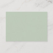 Sage Green Watercolor Script Hochzeitsskript QR Co Begleitkarte (Rückseite)
