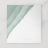 Sage Green Watercolor Wedding Escort / Platzkarte (Außenseite Aufgefaltet)