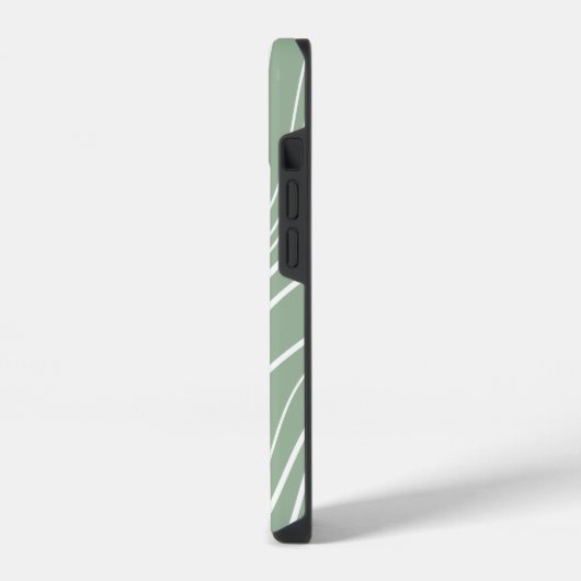 Sage Green Wave Moderne Personalisierte iPhone Hülle (Linke Seite)