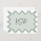 Sage Green Wavy Border UAWG Postcard Postkarte (Vorne/Hinten)