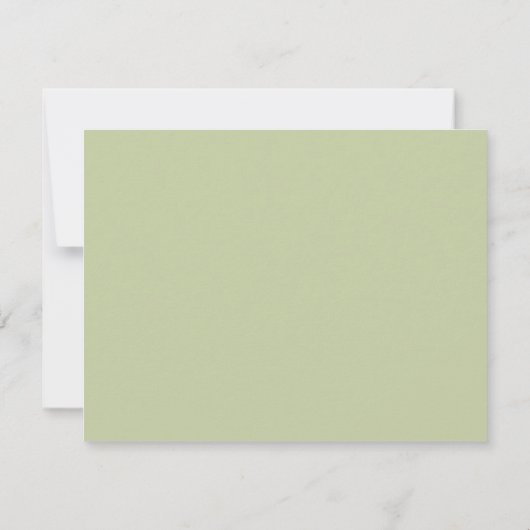 Sage Green Wavy Frame Note Card Einladung (Rückseite)