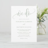 Sage Green We Do Modern Calligraphy Wedding Einladung (Stehend Vorderseite)