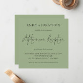 Sage Green Wedding Afternoon Empfang Einladung (Vorderseite/Rückseite Beispiel)