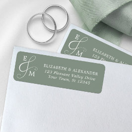 Sage Green Wedding Ampersand Rücksendeadresse