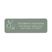 Sage Green Wedding Ampersand Rücksendeadresse (Vorne)