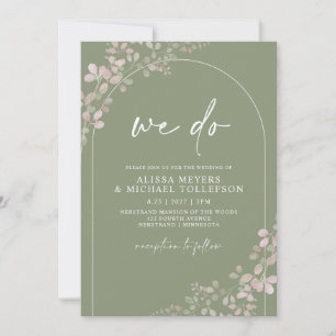 Sage Green Wedding Arch Foto Handwriting Inv Einladung