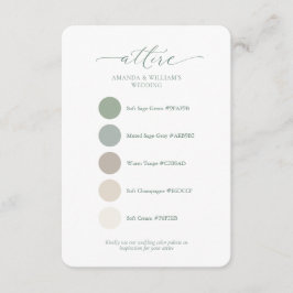 Sage Green Wedding Attire Color Palette Card  Einladung