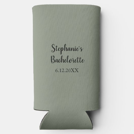 Sage Green Wedding Bachelorette Name Gefallen Gesc Selters Dosenkühler (Rückseite)