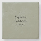 Sage Green Wedding Bachelorette Name Gefallen Gesc Steinuntersetzer (Vorderseite)