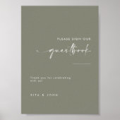 Sage Green Wedding Bitte Unterschreiben Sie unser Poster (Vorne)