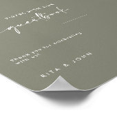 Sage Green Wedding Bitte Unterschreiben Sie unser Poster (Ecke)