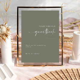 Sage Green Wedding Bitte Unterschreiben Sie unser  Poster