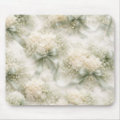 Sage Green Wedding Bows and Hydrangea Flowers Mousepad (Vorne)