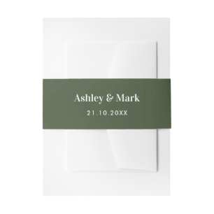 Sage Green Wedding Bride Groom Einladungsbanderole