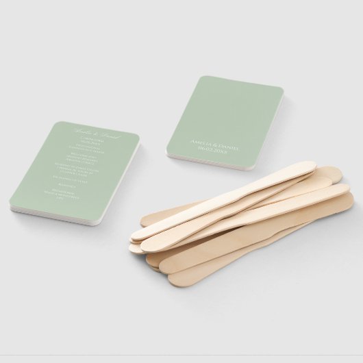 Sage Green Wedding Ceremony Program Fächer (Non-assembled)