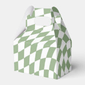 Sage Green Wedding Collection Karo überprüft Geschenkschachtel (Rückseite)