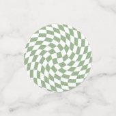Sage Green Wedding Collection Karo überprüft Konfetti (Klein Vorderseite)