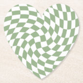 Sage Green Wedding Collection Karo überprüft Untersetzer (Vorderseite)