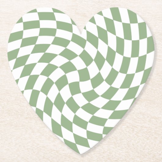 Sage Green Wedding Collection Karo überprüft Untersetzer (Vorderseite)