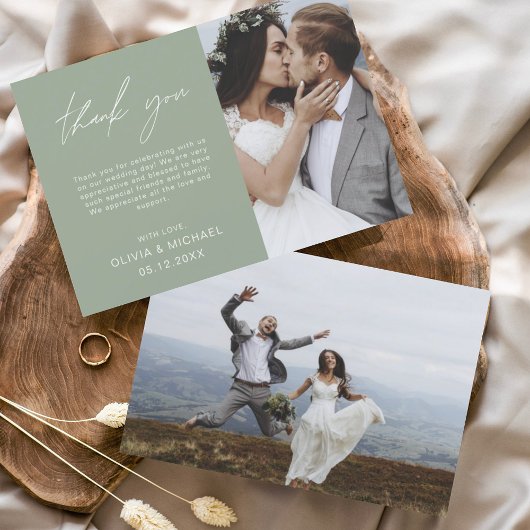 Sage Green Wedding Danke, Cards Flyer