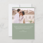 Sage Green Wedding Danke Foto Minimalistisch (Rückseite)