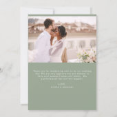 Sage Green Wedding Danke Foto Minimalistisch (Rückseite)