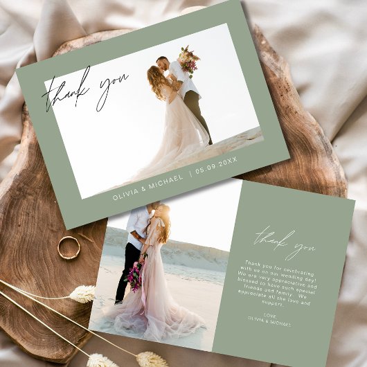 Sage Green Wedding Danke Foto Minimalistisch