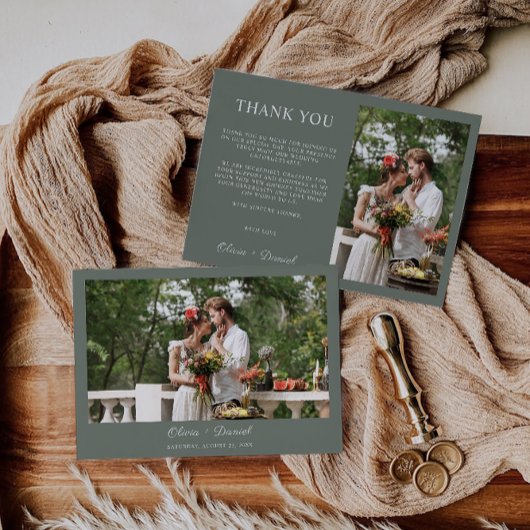 Sage Green Wedding Dankeschön Card Einladung